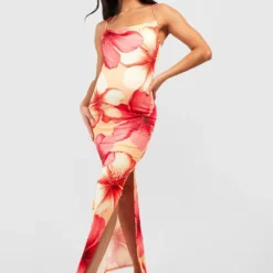 Maternité - Robe De Grossesse Longue Fleurie -Pas Cher Vêtue Diva Magasin gzz55853 yellow xl 2