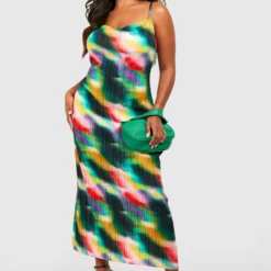 Grande Taille - Robe Longue Imprimée Plissée