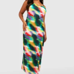 Grande Taille - Robe Longue Imprimée Plissée -Pas Cher Vêtue Diva Magasin gzz55902 multi xl 2 scaled