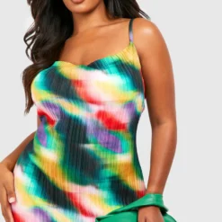 Grande Taille - Robe Longue Imprimée Plissée -Pas Cher Vêtue Diva Magasin gzz55902 multi xl 3 scaled