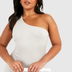 BOOHOO Grande Taille - Robe Longue Asymétrique En Jersey -Pas Cher Vêtue Diva Magasin gzz55905 stone xl 3 scaled