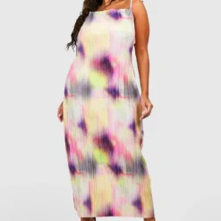 Grande Taille - Robe Longue Imprimée Plissée -Pas Cher Vêtue Diva Magasin gzz55907 purple xl 2