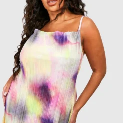 Grande Taille - Robe Longue Imprimée Plissée -Pas Cher Vêtue Diva Magasin gzz55907 purple xl 3