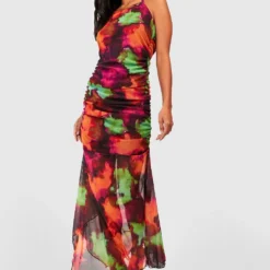 Petite - Robe Mi-longue En Mesh Imprimé Abstrait