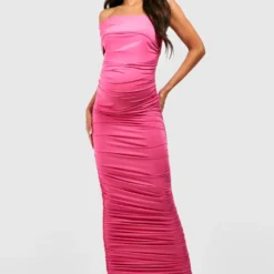 Maternité - Robe De Grossesse Froncée Asymétrique -Pas Cher Vêtue Diva Magasin gzz56168 hot20pink xl 2 scaled