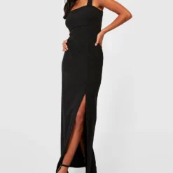 Petite - Robe Mi-longue à Col Carré En Tissu Recyclé