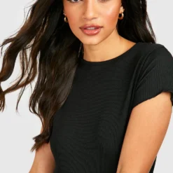 Maternité - Robe De Grossesse Mi-longue Côtelée -Pas Cher Vêtue Diva Magasin gzz56335 black xl 3