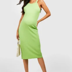 Maternité - Robe De Grossesse Moulante Côtelée