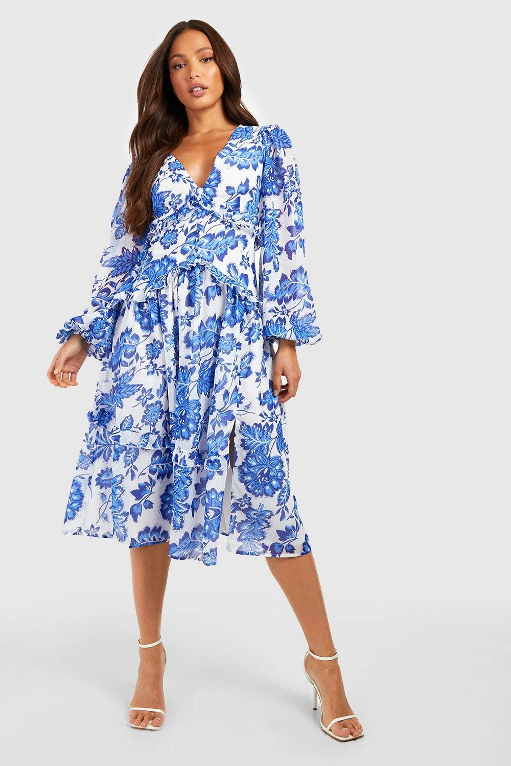 Tall - Robe Mi-longue Fleurie à Volants 3 Tall - Robe Mi-longue Fleurie à Volants