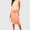 Maternité - Robe De Grossesse Moulante Texturée à Col Nageur -Pas Cher Vêtue Diva Magasin gzz57072 coral xl scaled
