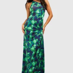 Petite - Robe Longue Asymétrique à Dos Croisé