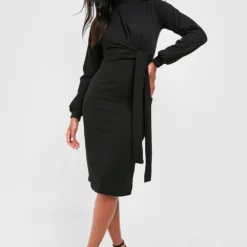 Robe Courte Nouée à Manches Larges -Pas Cher Vêtue Diva Magasin gzz57545 black xl 2