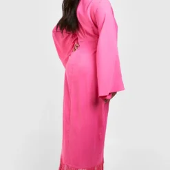 Grande Taille - Robe Portefeuille à Franges -Pas Cher Vêtue Diva Magasin gzz57756 magenta xl 1