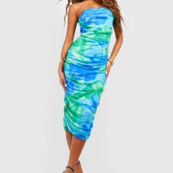 Robe Mi-longue Froncée Fleurie