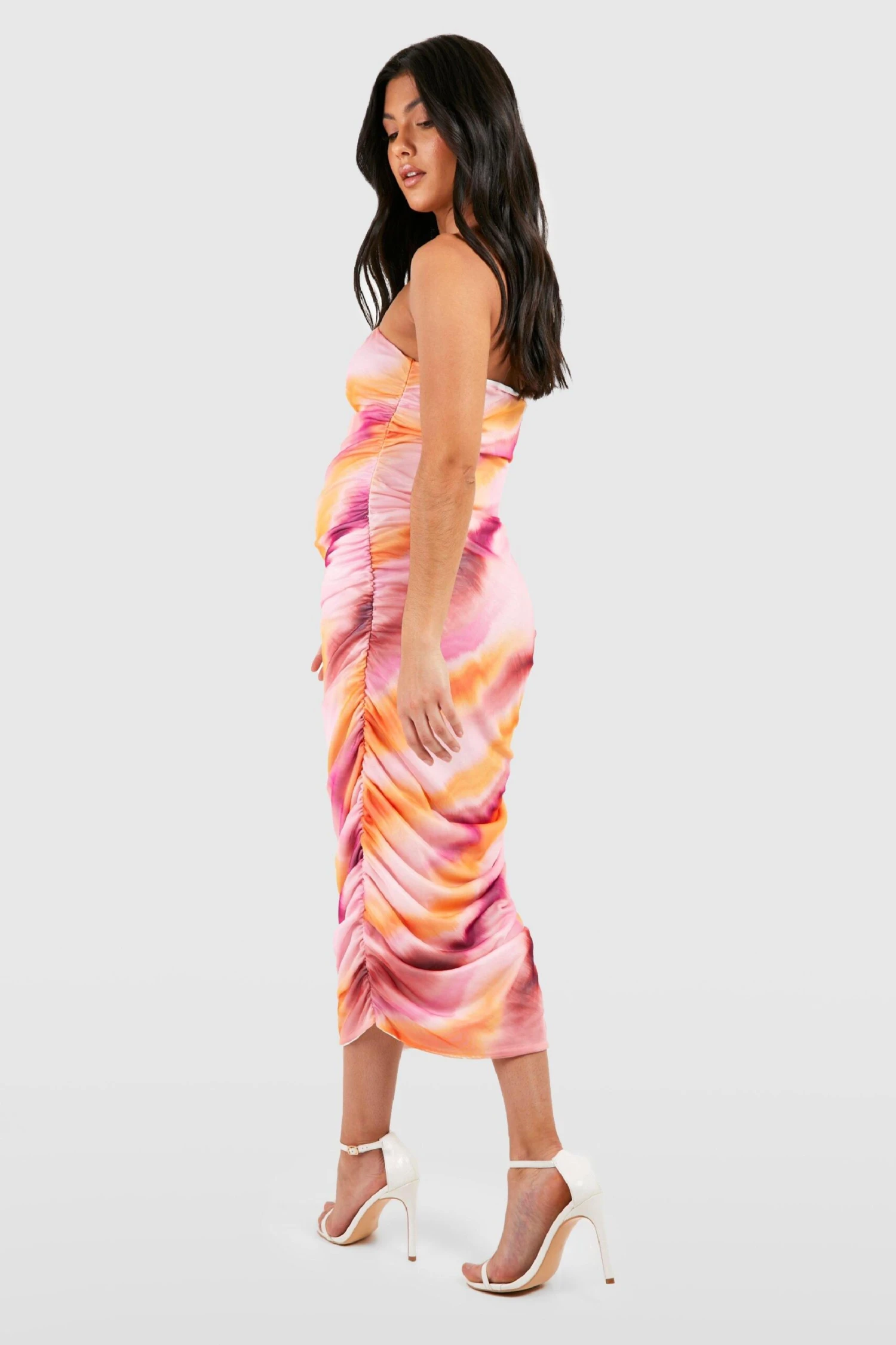 BOOHOO Maternité - Robe De Grossesse Mi-longue Froncée Tie Dye 4 BOOHOO Maternité - Robe De Grossesse Mi-longue Froncée Tie Dye – Image 2