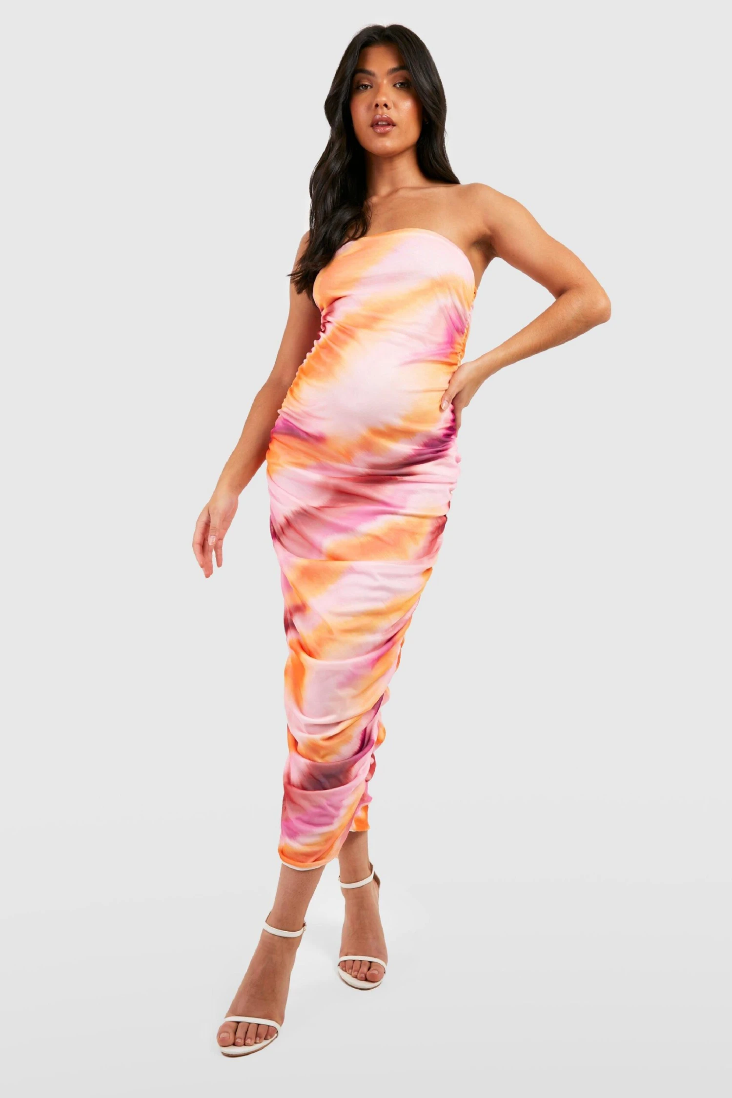 BOOHOO Maternité - Robe De Grossesse Mi-longue Froncée Tie Dye 5 BOOHOO Maternité - Robe De Grossesse Mi-longue Froncée Tie Dye – Image 3