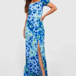 Tall - Robe Longue Fleurie à Manches Bouffantes