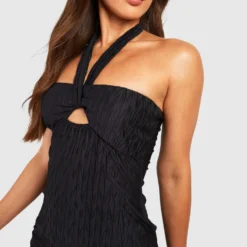 Tall - Robe Mi-longue Plissée à Découpe -Pas Cher Vêtue Diva Magasin gzz58296 black xl 3 scaled