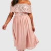 Grande Taille - Robe Mi-longue à Paillettes Et Col Bateau 1 Grande Taille - Robe Mi-longue à Paillettes Et Col Bateau -Pas Cher Vêtue Diva Magasin pzz01451 blush xl scaled