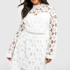 Grande Taille - Robe Patineuse Premium à Dentelle