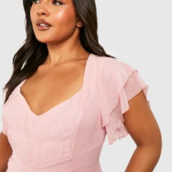 Grande Taille - Robe Mi-longue Habillée à Manches Courtes -Pas Cher Vêtue Diva Magasin pzz01460 blush xl 3 scaled