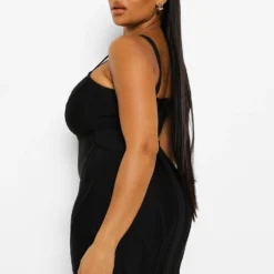 Grande Taille - Robe Moulante Style Corset Sculptante à Bande -Pas Cher Vêtue Diva Magasin pzz01807 black xl 1