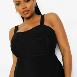 Grande Taille - Robe Moulante Style Corset Sculptante à Bande -Pas Cher Vêtue Diva Magasin pzz01807 black xl 3