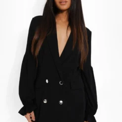 Petite - Robe Blazer à Manches Bouffantes