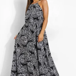 Petite - Robe Longue Dos Nu à Imprimé Cachemire