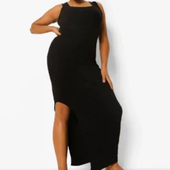 Grande Taille - Robe Longue à Col Carré