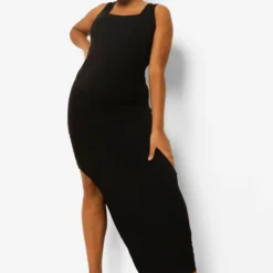 Grande Taille - Robe Longue à Col Carré 8 Grande Taille - Robe Longue à Col Carré -Pas Cher Vêtue Diva Magasin pzz02621 black xl 2
