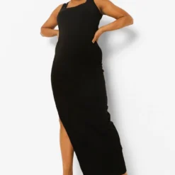Grande Taille - Robe Longue à Col Carré 9 Grande Taille - Robe Longue à Col Carré -Pas Cher Vêtue Diva Magasin pzz02621 black xl 3