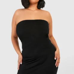 Grande Taille - Robe Longue Basique Bustier -Pas Cher Vêtue Diva Magasin pzz02632 black xl 3