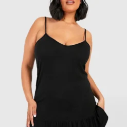 Grande Taille - Robe D'été à Bretelles Et Volants