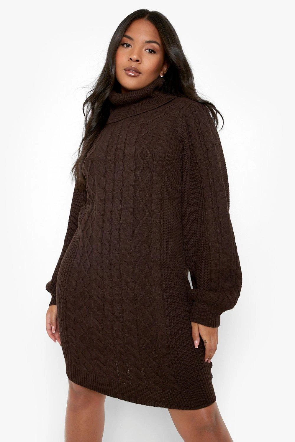 Grande Taille - Robe Pull En Maille Recyclée 3 Grande Taille - Robe Pull En Maille Recyclée