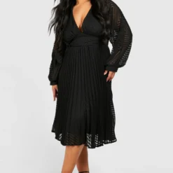 Grande Taille - Robe Patineuse Mi-longue Texturée -Pas Cher Vêtue Diva Magasin pzz08212 black xl 2 scaled