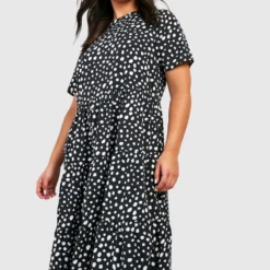 Grande Taille - Robe Mi-longue à Volants étagés