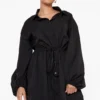 Grande Taille - Robe Chemise à Manches Oversize
