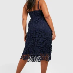 Grande Taille - Robe Patineuse Mi-longue En Crochet 7 Grande Taille - Robe Patineuse Mi-longue En Crochet -Pas Cher Vêtue Diva Magasin pzz08460 navy xl 1