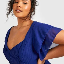 Grande Taille - Robe Mi-longue Habillée à Manches Courtes 9 Grande Taille - Robe Mi-longue Habillée à Manches Courtes -Pas Cher Vêtue Diva Magasin pzz08501 navy xl 3