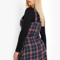 Grande Taille - Robe Salopette à Carreaux -Pas Cher Vêtue Diva Magasin pzz08609 navy xl 1