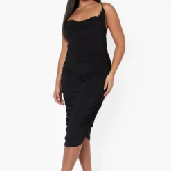 Grande Taille - Ensemble Avec Cardigan Long Et Robe à Col Bénitier -Pas Cher Vêtue Diva Magasin pzz09548 black xl 2