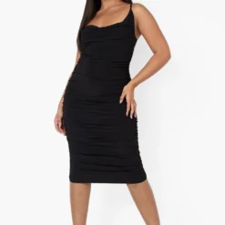 Grande Taille - Ensemble Avec Cardigan Long Et Robe à Col Bénitier -Pas Cher Vêtue Diva Magasin pzz09548 black xl 3