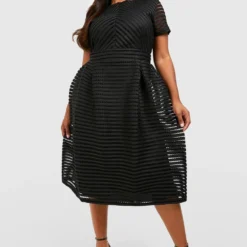 Grande Taille - Robe Mi-longue Ample Texturée