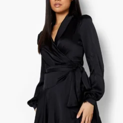 Petite - Robe Patineuse Courte Satinée -Pas Cher Vêtue Diva Magasin pzz09962 black xl 3