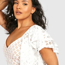 Grande Taille - Robe Mi-longue En Dentelle Contrastante 9 Grande Taille - Robe Mi-longue En Dentelle Contrastante -Pas Cher Vêtue Diva Magasin pzz10934 ivory xl 3