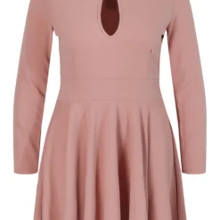 Grande Taille - Robe Patineuse à Découpe Et Manches Longues 8 Grande Taille - Robe Patineuse à Découpe Et Manches Longues -Pas Cher Vêtue Diva Magasin pzz60595 blush xl 2