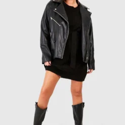 Grande Taille - Robe Pull En Maille Gaufrée -Pas Cher Vêtue Diva Magasin pzz61440 black xl 2