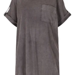 Grande Taille - Robe T-shirt Délavée -Pas Cher Vêtue Diva Magasin pzz61486 charcoal xl 2