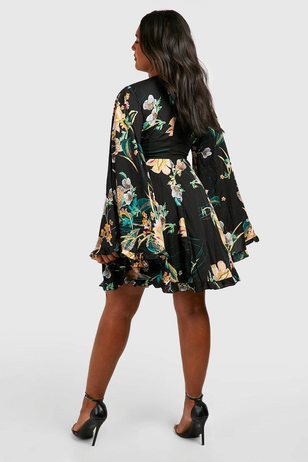 Grande Taille - Robe Patineuse à Manches Larges Et Motif Cachemire Fleuri 4 Grande Taille - Robe Patineuse à Manches Larges Et Motif Cachemire Fleuri – Image 2